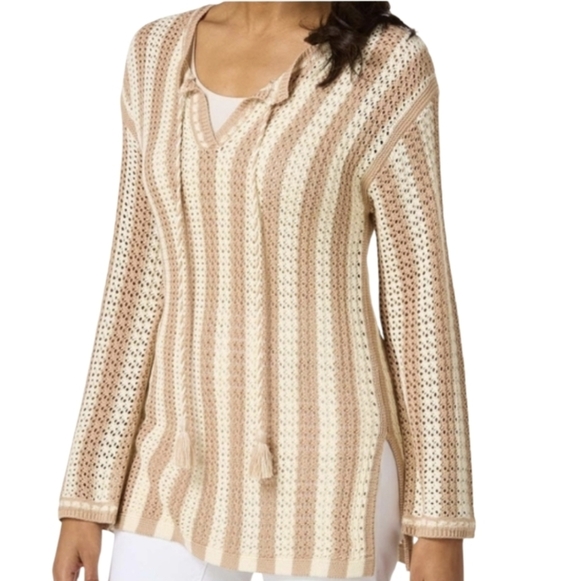 Cato Tops - Cato Bohemian Striped Crochet Top Size 22/24W NWT